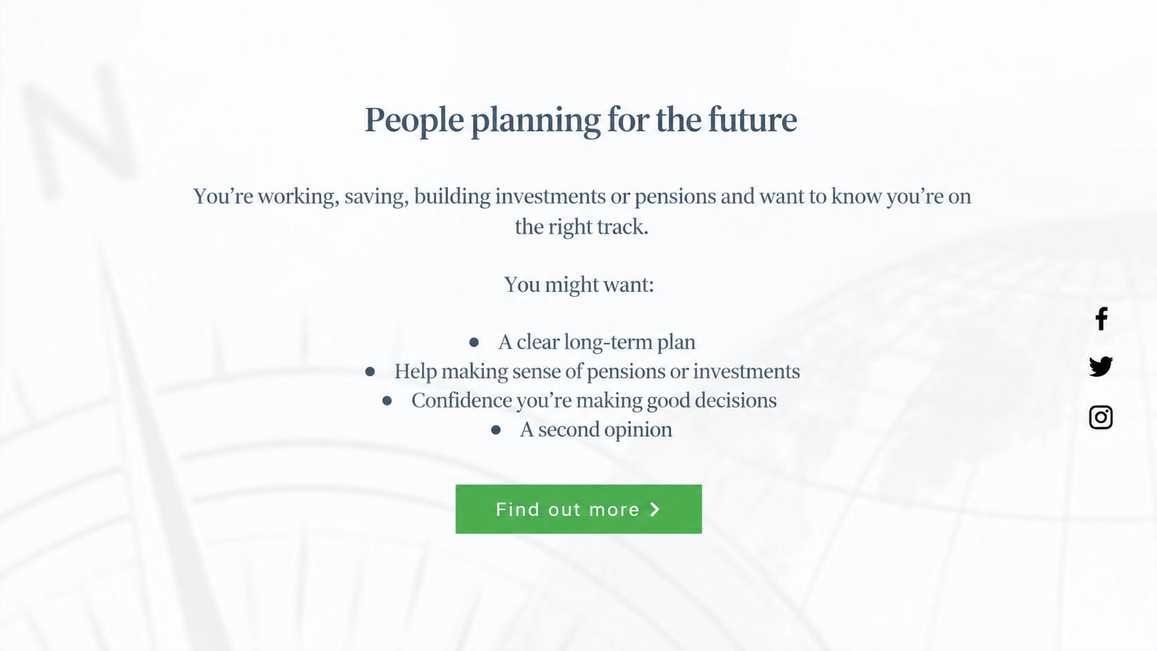 Holdaway Financial Services redesigned internal page