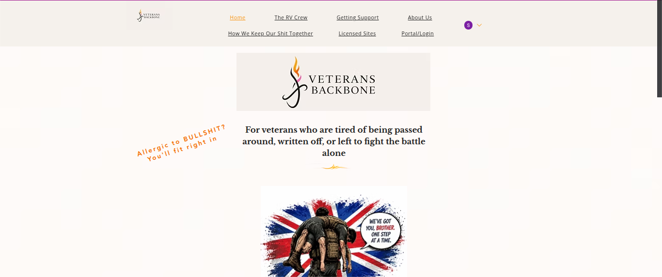 Veterans Backbone support website